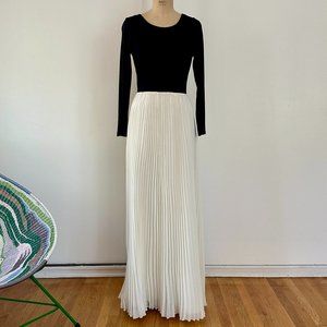 Women's Black and Cream Maxi Cocktail Dress